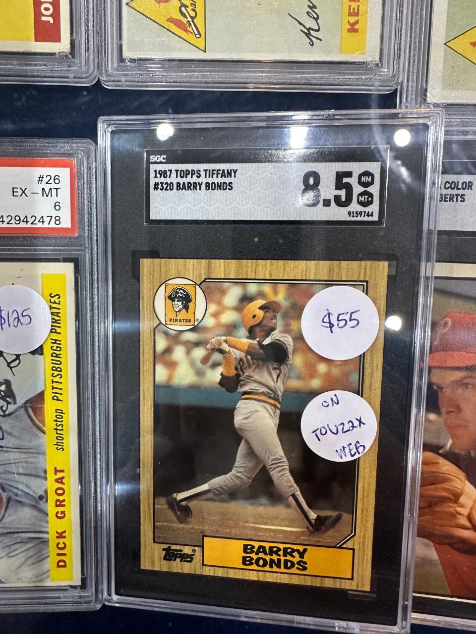 Barry Bonds card at 2024 National Sports Card Convention, at I-X Center.