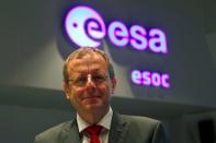 Jan Woerner, Director General of the European Space Agency (ESA) poses for a photo prior to an exclusive Reuters interview in the main control room of the European Space Operations Centre (ESOC) in Darmstadt, Germany June 17, 2016. REUTERS/Ralph Orlowski