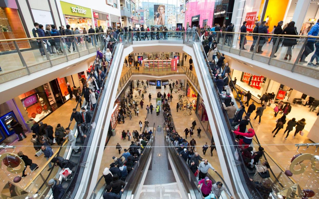 Shoppers in Hammerson's Bullring shopping centre in Birmingham - PA