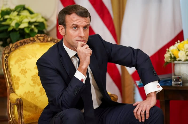 U.S. President Trump and France's President Macron meet, ahead of the NATO summit, in London