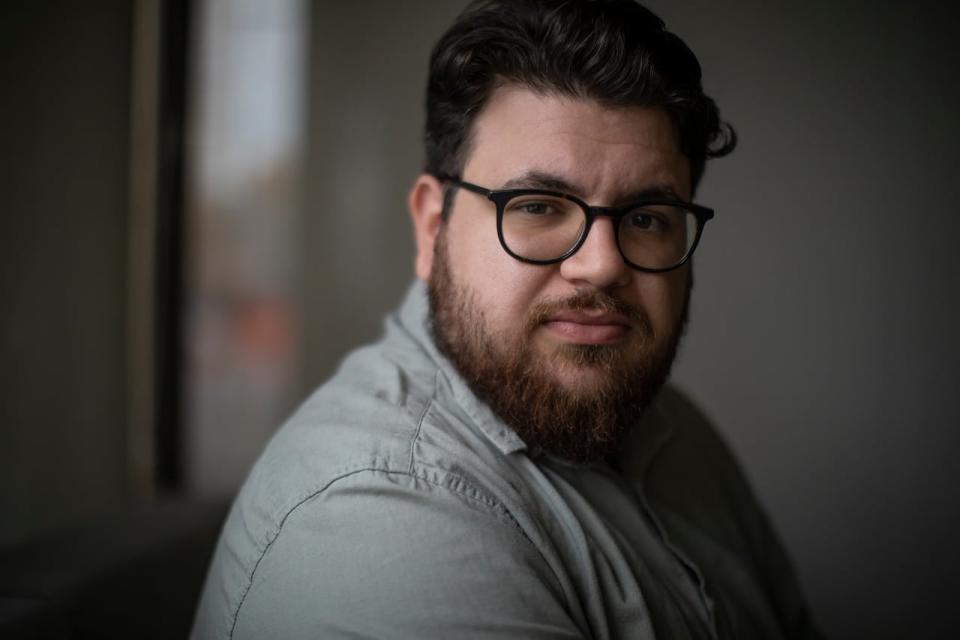 Angelo Isidorou, the B.C. Conservatives' campaign manager, is pictured at the party's newly acquired headquarters in Vancouver, B.C., on Tuesday, Aug. 20, 2024.