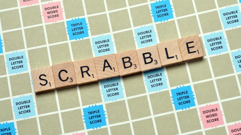 A scrabble board