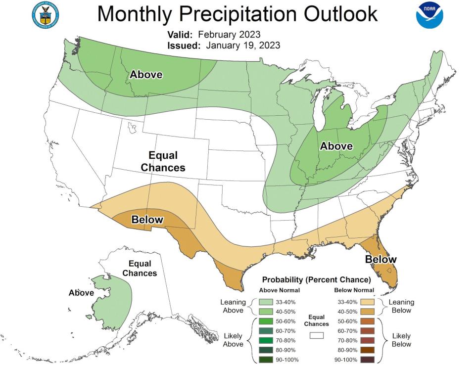 map of united states precipitation forecast shows above average precipitation across the north