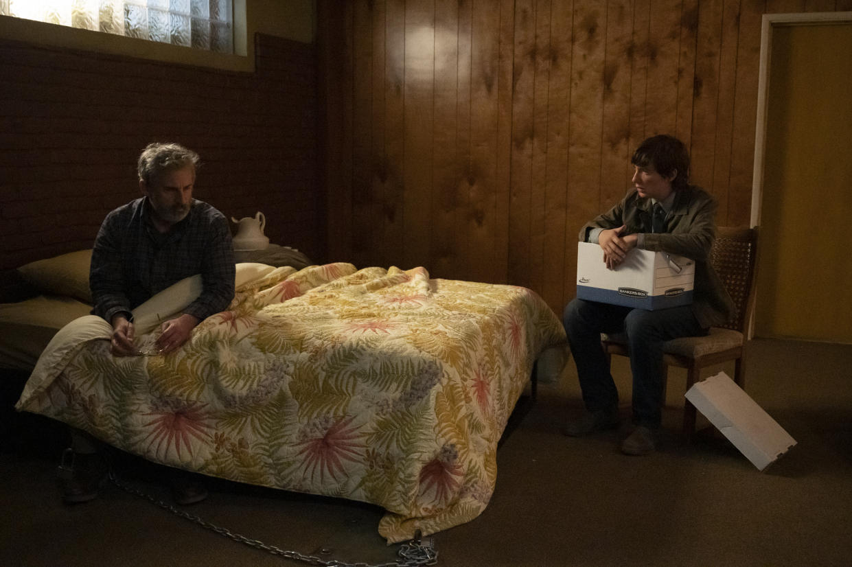 “THE PATIENT” --  Pictured (L-R): Steve Carell as Alan Strauss, Domhnall Gleeson as Sam Fortner.  CR: Suzanne Tenner/FX