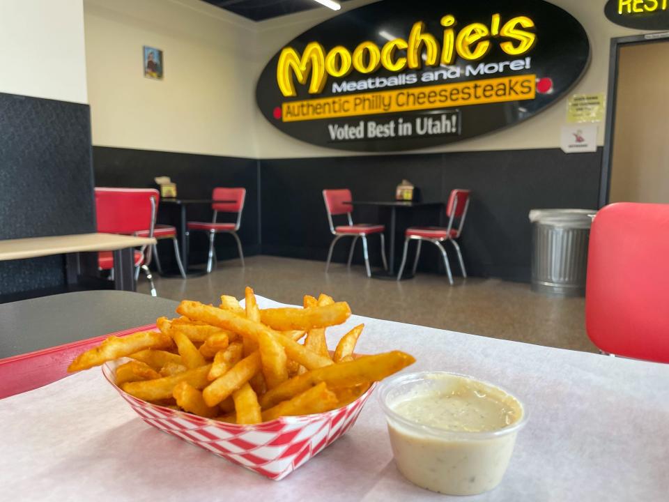 The author's fries and fry sauce at Moochie's Meatballs.