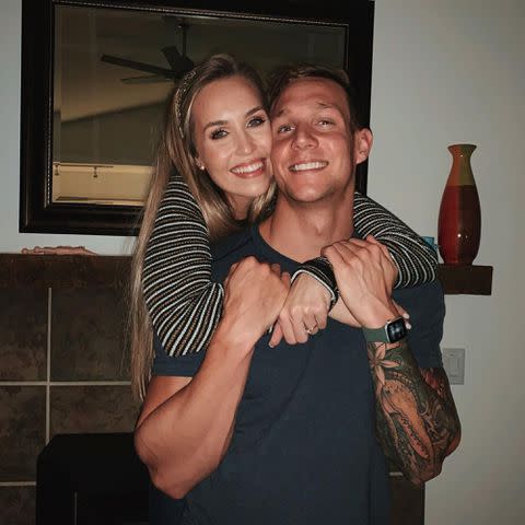 <p>Meghan Dressel Instagram</p> Meghan Dressel and Caleb Dressel after their engagement in 2019.