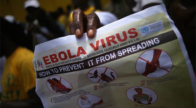 Public health advocates stage an Ebola awareness and prevention event in Monrovia, Liberia. Photo: Getty Images