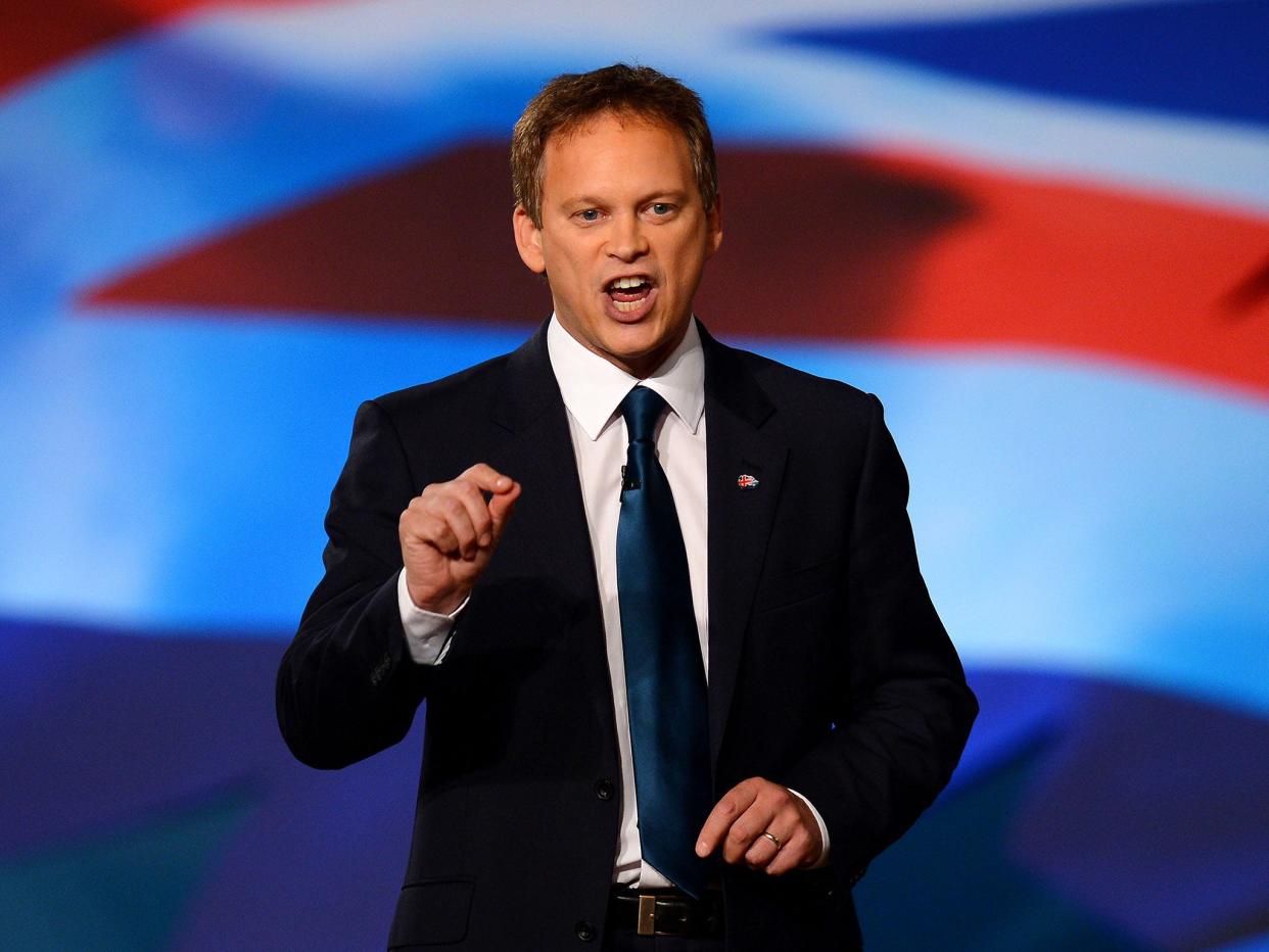 Co-Chairman of the Conservative Party Grant Shapps gestures as he speaks during the opening day of the annual Conservative Party Conference at the ICC in Birmingham, central England on October 7, 2012: AFP/Getty Images