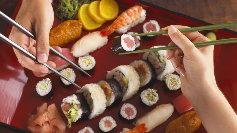sushi and nigiri