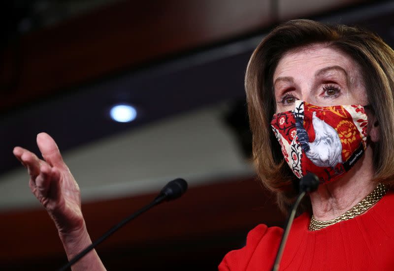 House Speaker Pelosi holds news conference on Capitol Hill in Washington