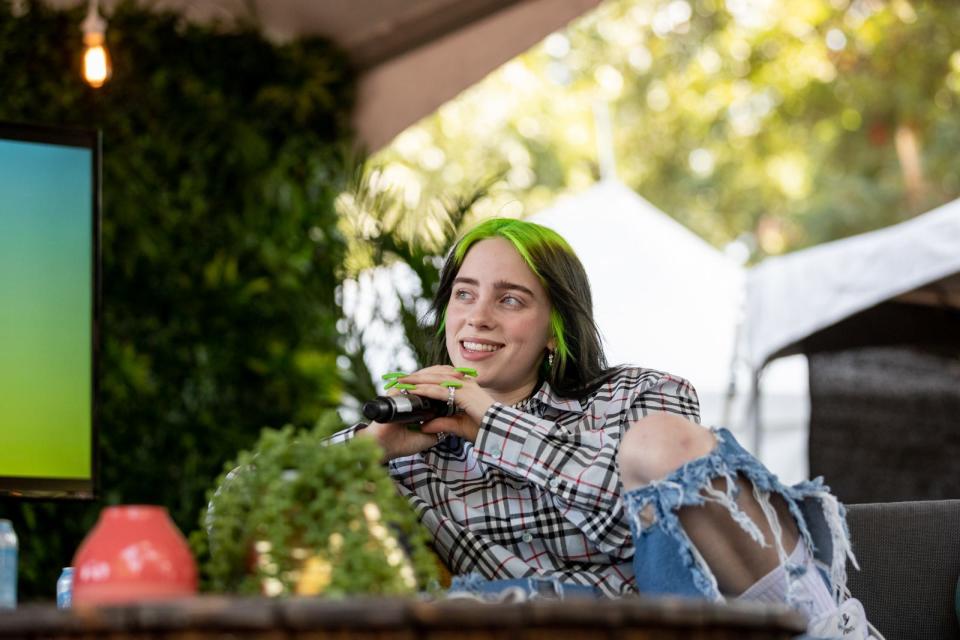 Billie Eilish gives an interview to NPR at the Austin City Limits Festival on Saturday October 5th, 2019. In 2021, she'll headline the fest on Saturday.