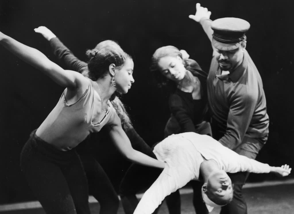 29th August 1968: American dancer and choreographer Alvin Ailey (right) performs on stage with his company, the Alvin Ailey American Dance Theater, at the Edinburgh Festival. (Photo by Central Press/Getty Images)