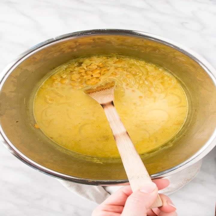 Hearty lentils over warm rice = the ultimate cold night dinner.Recipe: Yellow Dal