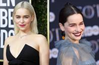 Conocimos a Emilia Clarke luciendo una larga melena rubia en 'Juego de tronos' (2011-2019). Sin embargo, la británica es morena y creemos que este tono le sienta mejor. (Foto: Frazer Harrison / Angela Weiss / AFP / Getty Images)