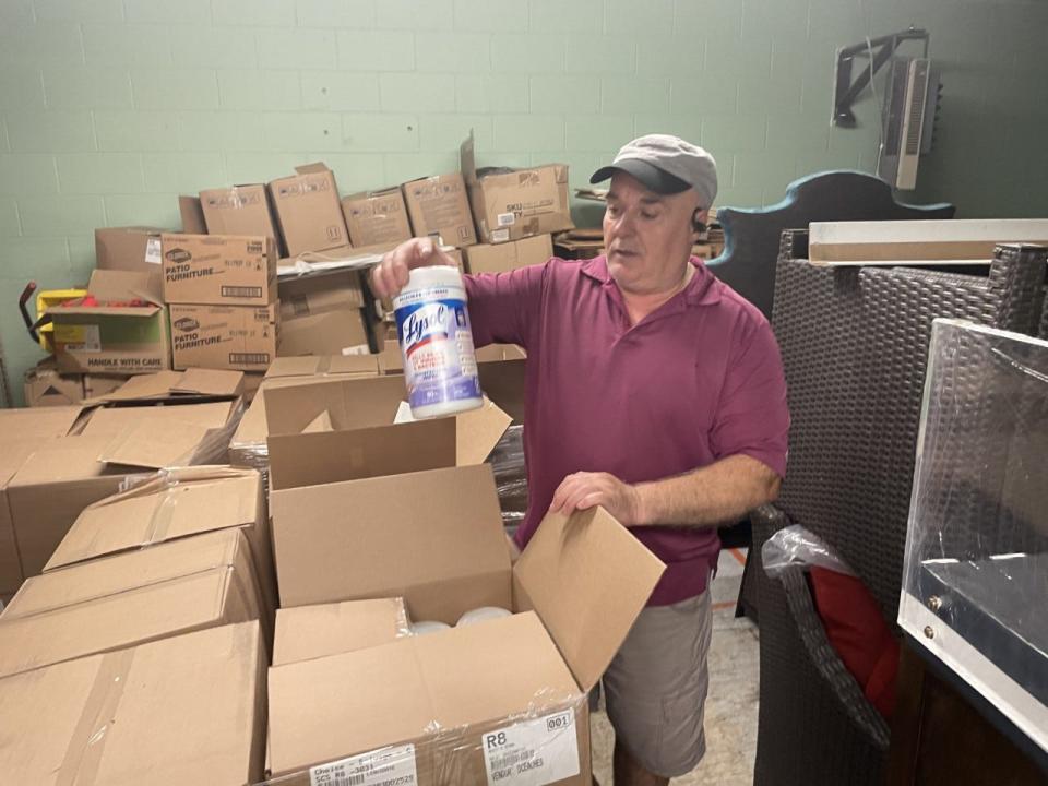 Viktor Gjergji, owner of Viktor's Payless and Grocery, says he never knows what he will receive each week. He purchases items that range from furniture to nonperishable groceries from sources that range from unclaimed freight to overstocks from other retailers.