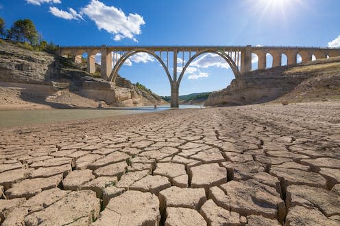 <span class="caption">The region of Castilla La Mancha has experienced severe drought conditions in recent years.</span> <span class="attribution"><a class="link " href="https://www.shutterstock.com/image-photo/landscape-dry-earth-ground-viaduct-extreme-760828588" rel="nofollow noopener" target="_blank" data-ylk="slk:Quintanilla / Shutterstock;elm:context_link;itc:0;sec:content-canvas">Quintanilla / Shutterstock</a></span>