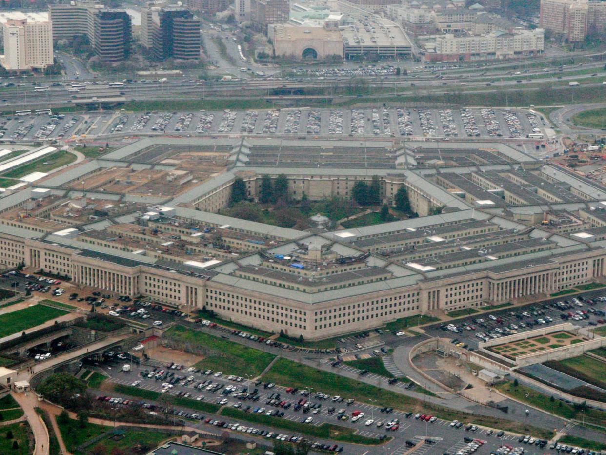 <p> This March 27, 2008, file photo, shows the Pentagon in Washington. President Joe Biden and Vice President Kamala Harris will visit the Pentagon on 10 February 2021</p> ((Associated Press))