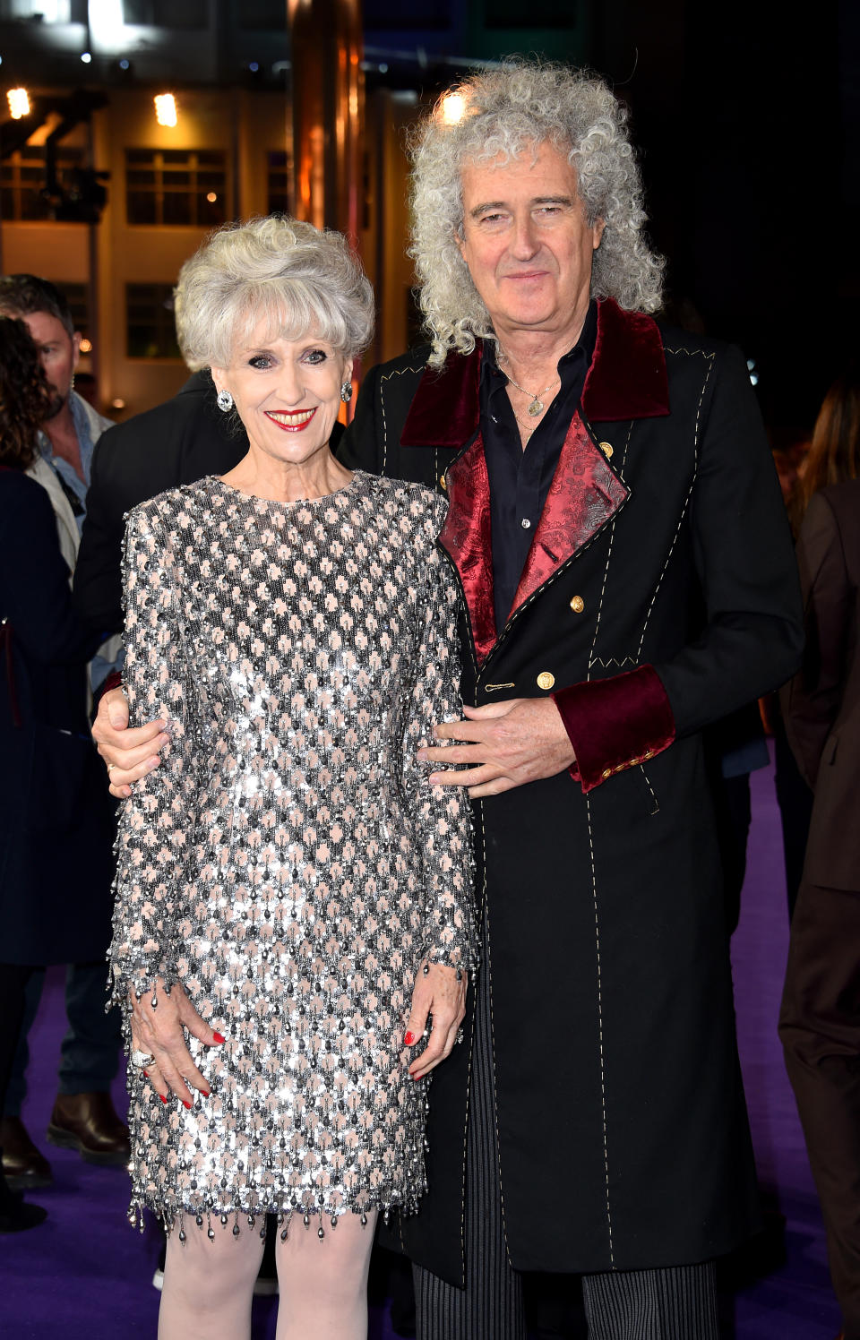 Brian May with wife Anita Dobson at the Bohemian Rhapsody world premiere (Matt Crossick/PA)