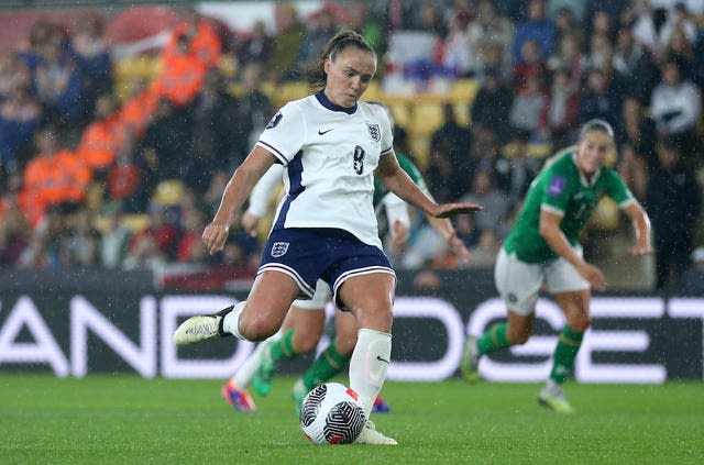 Georgia Stanway scores England's second goal from a penalty against the Republic of Ireland