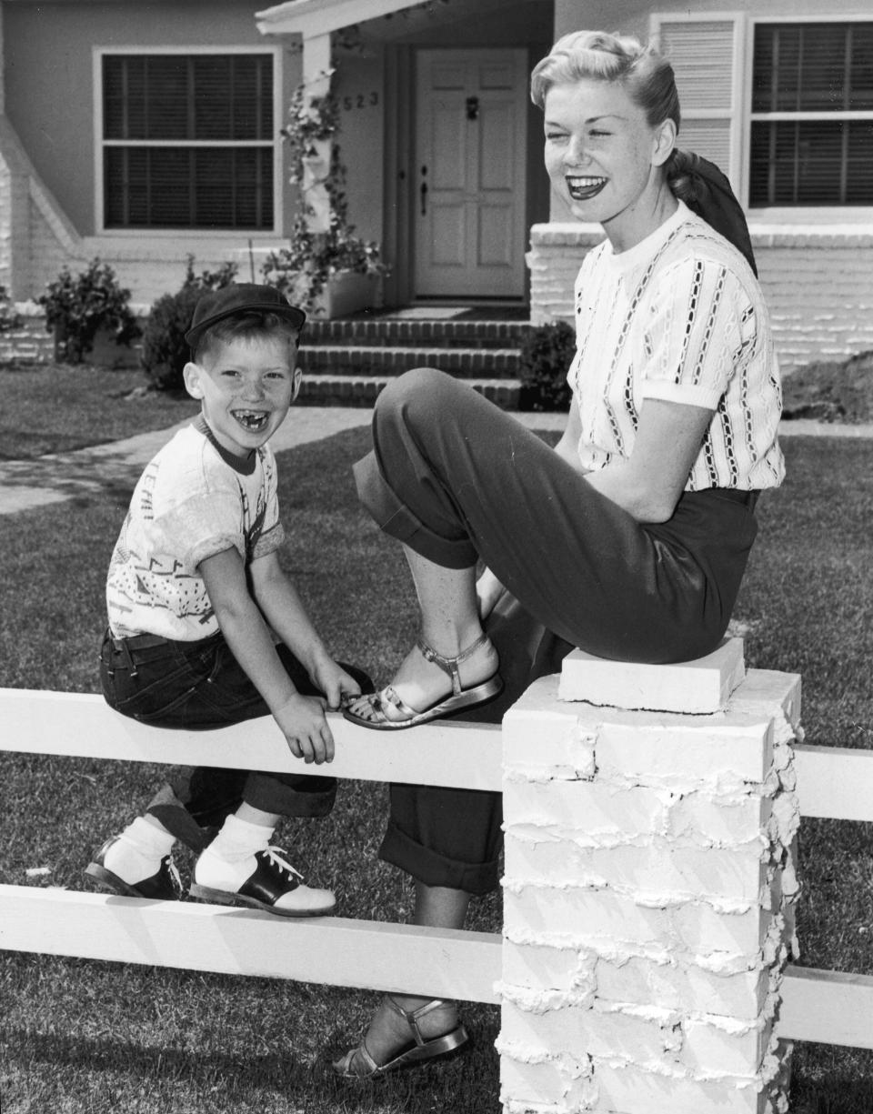 Doris Day with her son Terry in 1950, whose son Ryan Melcher has spoken out.