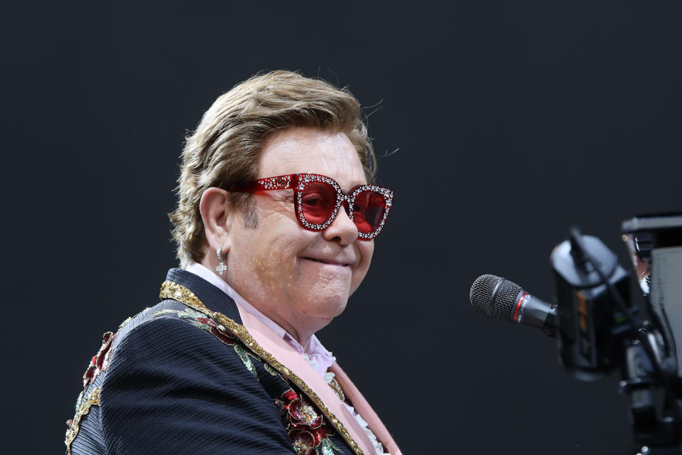 AUCKLAND, NEW ZEALAND - FEBRUARY 16: Elton John performs at Mt Smart Stadium on February 16, 2020 in Auckland, New Zealand. (Photo by Dave Simpson/WireImage)