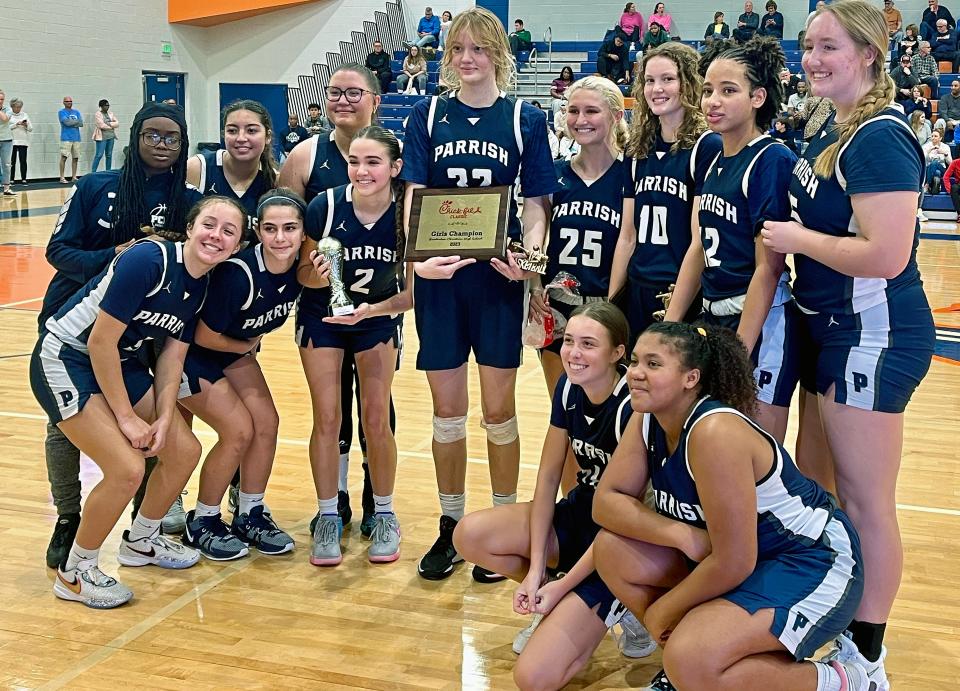 The Parrish Community High girls basketball team won the Chick-fil-A Classic with a 61-44 win over Land O'Lakes in the championship game Saturday at Bradenton Christian School.