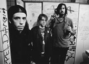 <p><em>SNL</em>'s signature curtain call has always been congenial. Never more so than when Nirvana made its first appearance on the show in 1992. As the credits rolled, all three members made out with one another, tongues and all.</p>