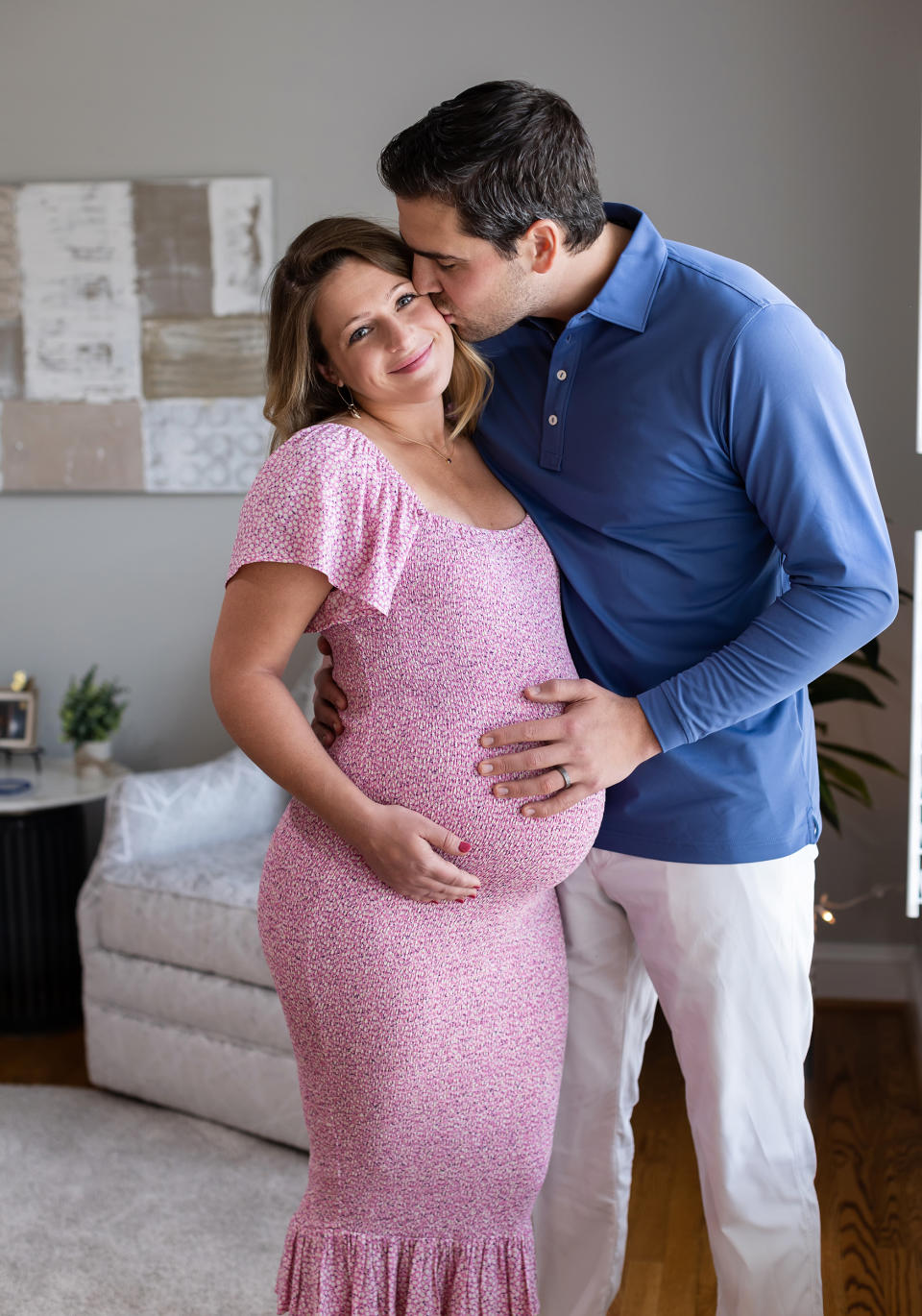 Harris and Katie Fanaroff are expecting a baby boy later this month. (Michael Kress / @mbkphoto)