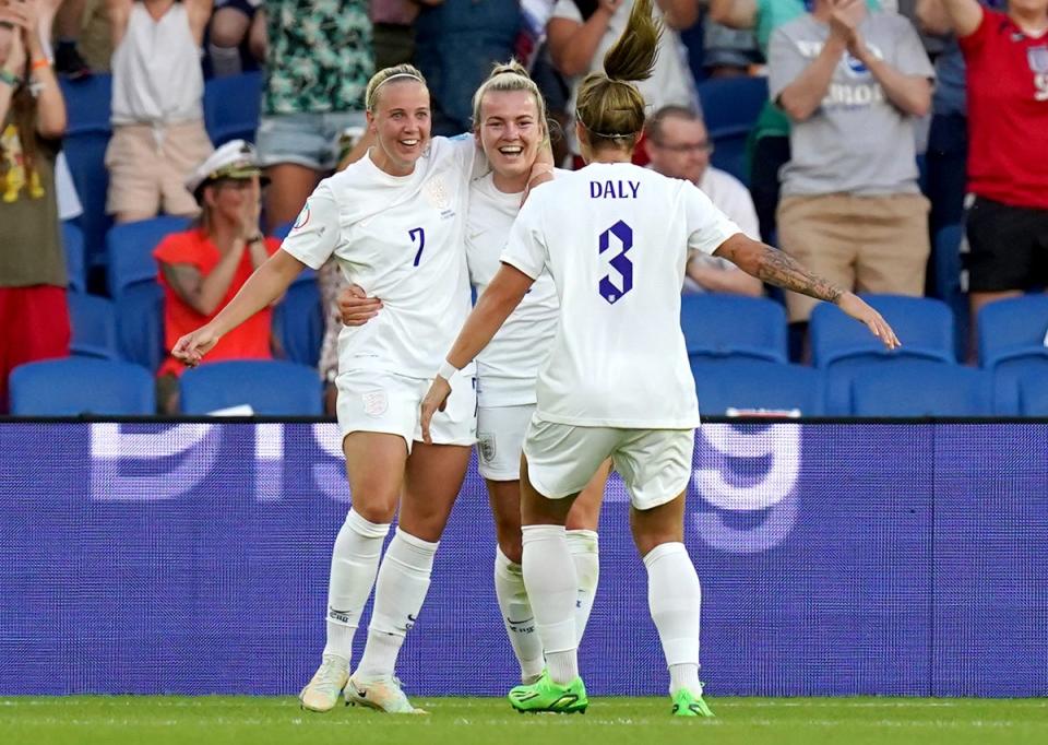 Beth Mead bagged a hat-trick in England’s win (PA Wire)