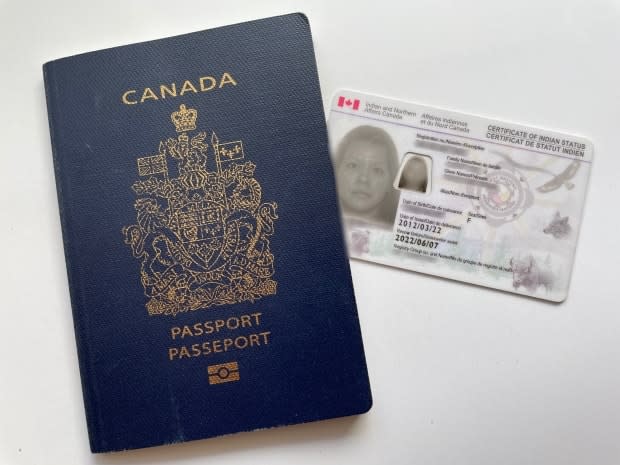 A Canadian passport on the left, a Secure Certificate of Indian Status on the right; the petition calls for both of these secure federal government documents to be processed in the same time frame, 20 business days.