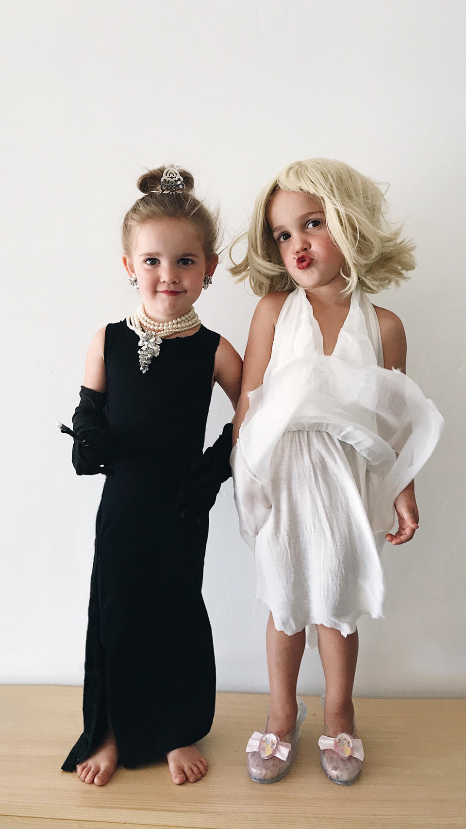Let's play dress-up! Emma and Mila as Audrey Hepburn and Marilyn Monroe. (Photo courtesy of K.C. Stauffer)