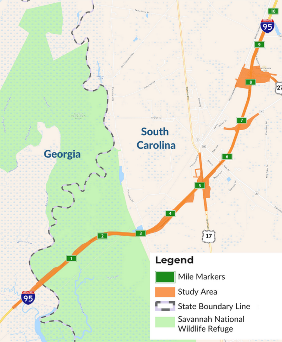 This corridor ranks among the worst of the rural interstates in freight mobility, according to the I-95 Feasibility Report.