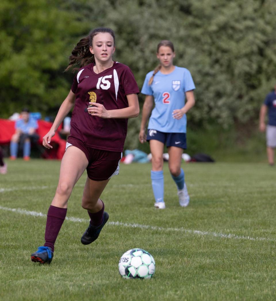 Grace Tiderington scored three goals for Charyl Stockwell's soccer team in 2023.