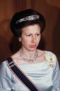 <p> Although the Queen owned this interesting piece (it was given to her as a wedding gift by her mother-in-law Princess Andrew of Greece and Denmark), she never wore it in public. But the piece is favored by Princess Anne, who wore it here, in 1988. </p>