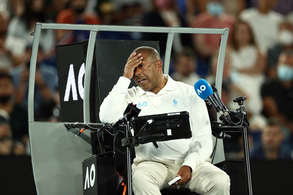 Carlos Bernardes, pictured here during Nick Kyrgios' clash with Daniil Medvedev at the Australian Open.