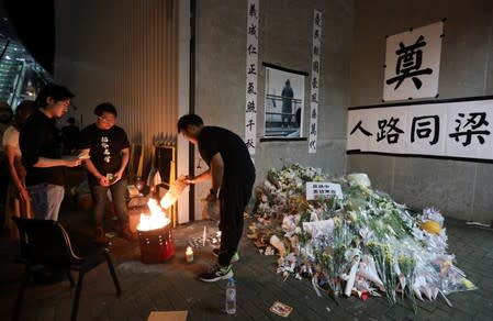 Demonstration demanding Hong Kong's leaders to step down and withdraw the extradition bill, in Hong Kong