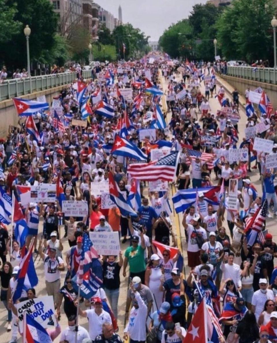 Miles de manifestantes condenaron al régimen cubano en las calles de Washington DC en julio del 2021