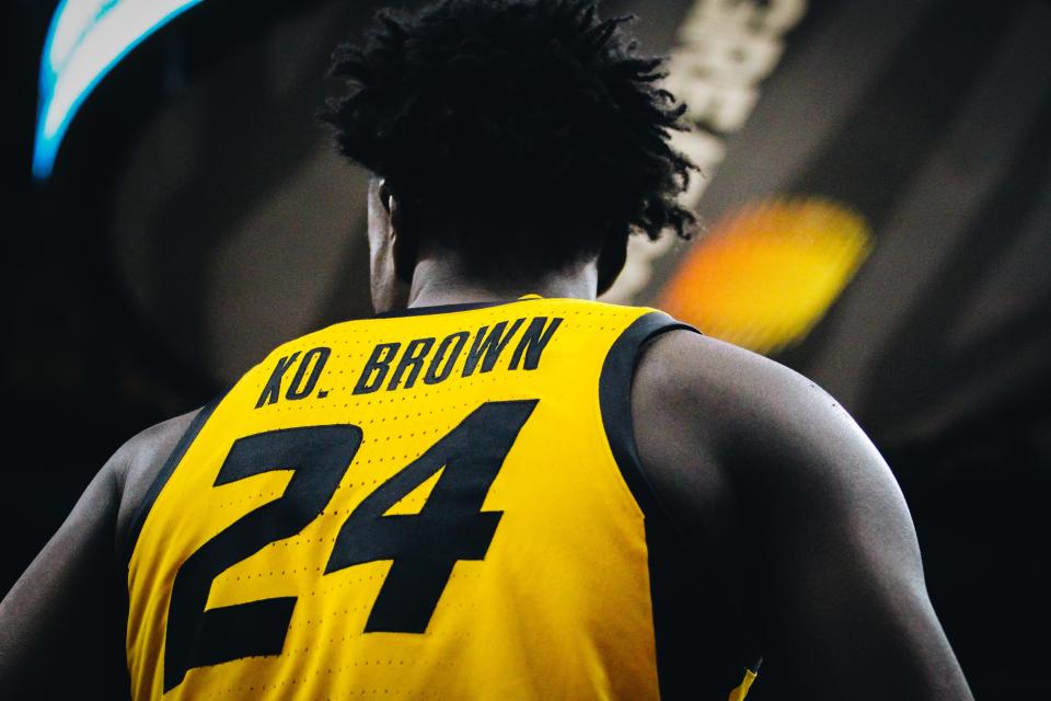 Missouri's Kobe Brown (24) looks on during a game this past season.