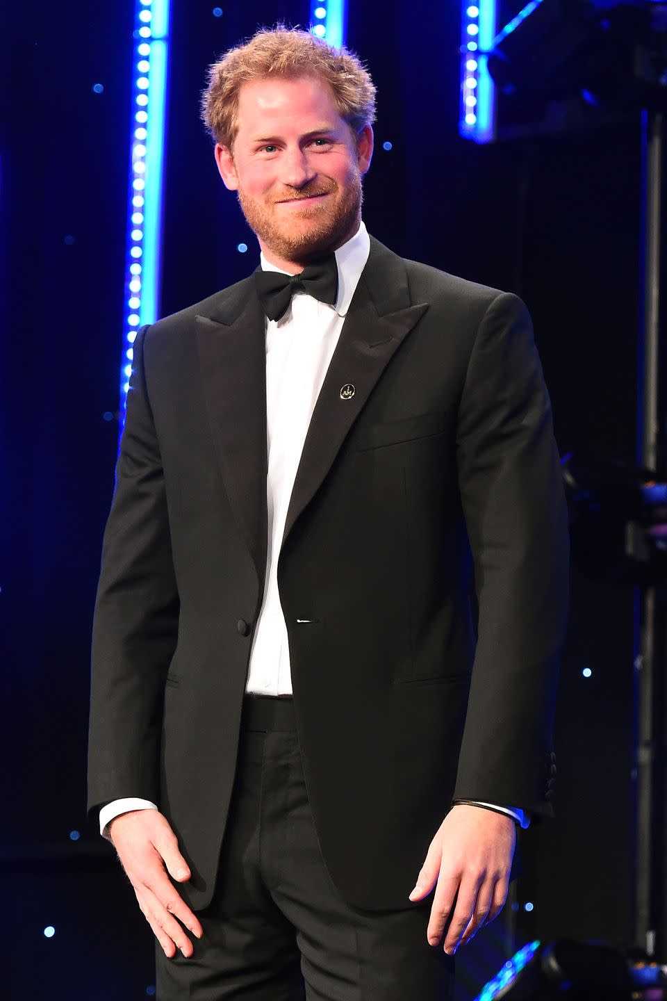 <p>The prince smiles onstage during the BT Sport Industry Awards in London.</p>