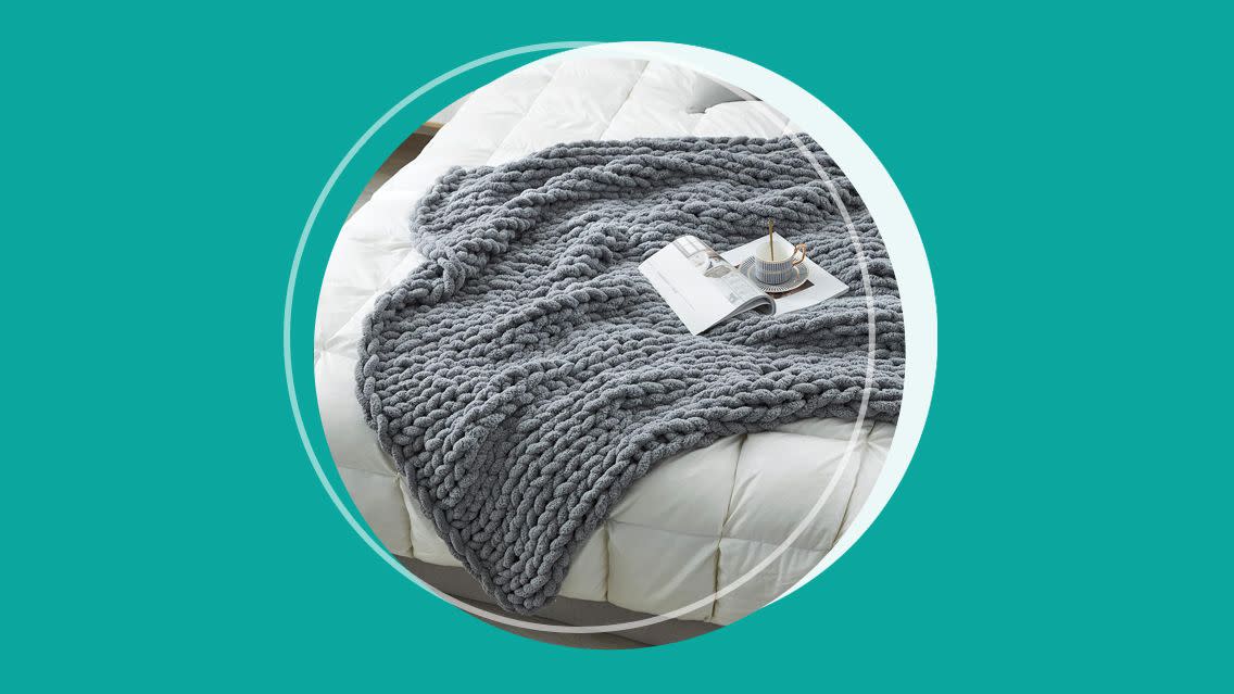 sunyrisy chunky knit throw blanket