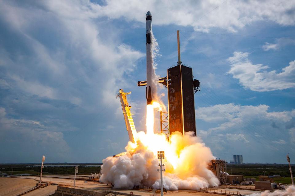 The SpaceX capsule successfully docked at the International Space Station - Getty