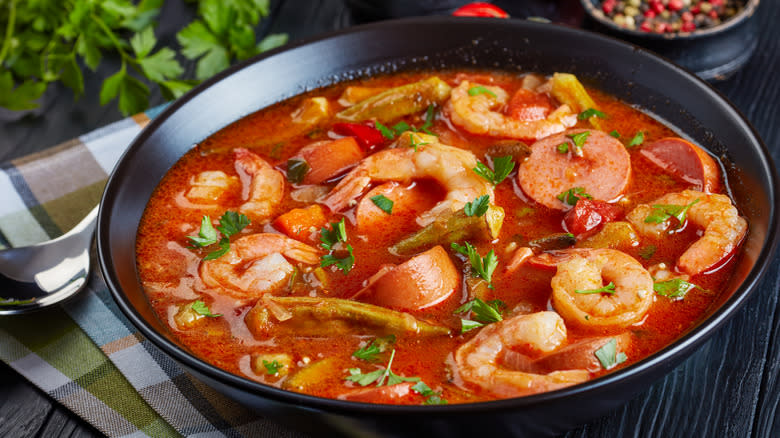 cooked gumbo in a bowl