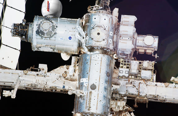 How Bigelow Aerospace's Bigelow Expandable Activity Module (BEAM) will look after its arrival at the International Space Station in 2015.