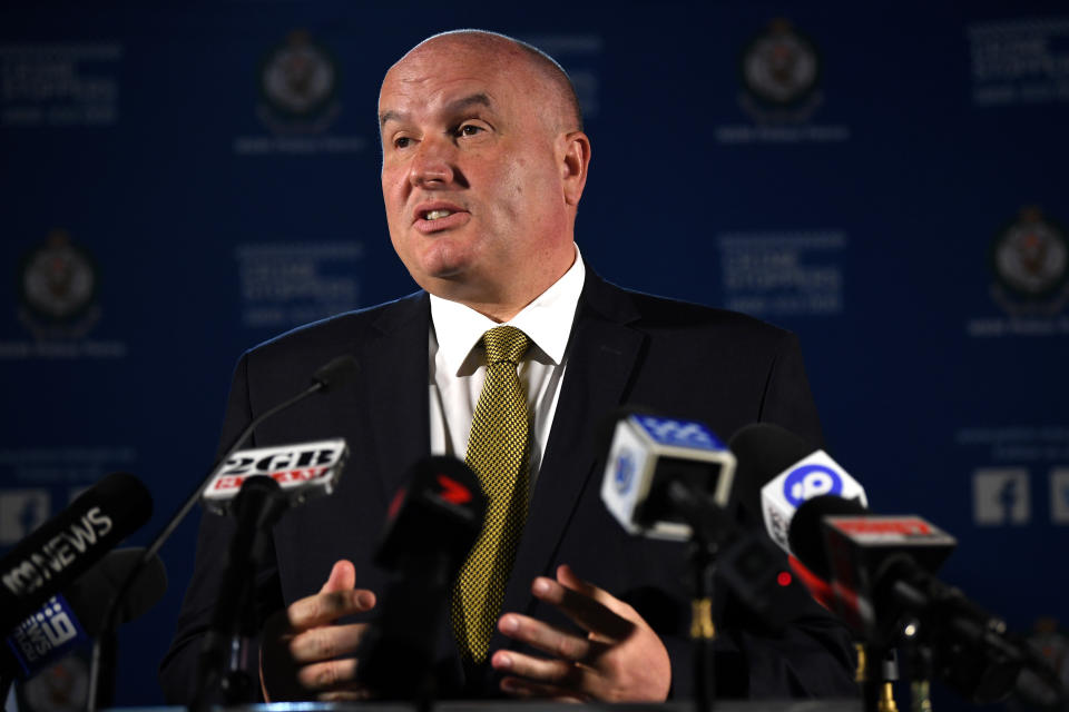 NSW Minister for Police and Emergency Services David Elliott speaks to the media during the border closure press conference. Source: AAP