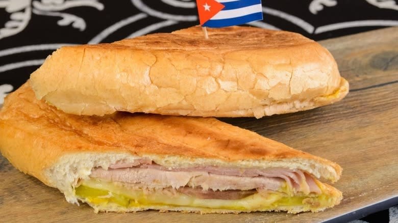 Cuban sandwich on table