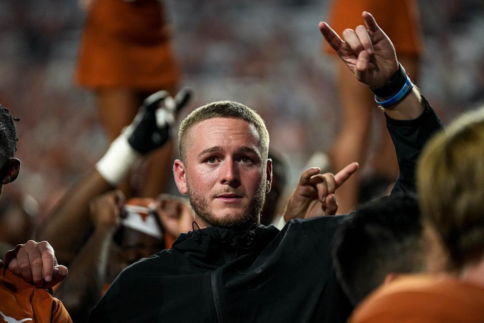 Texas quarterback Quinn Ewers reportedly avoided major injury in the Longhorns' win over UTSA but it's unclear when he'll play again.