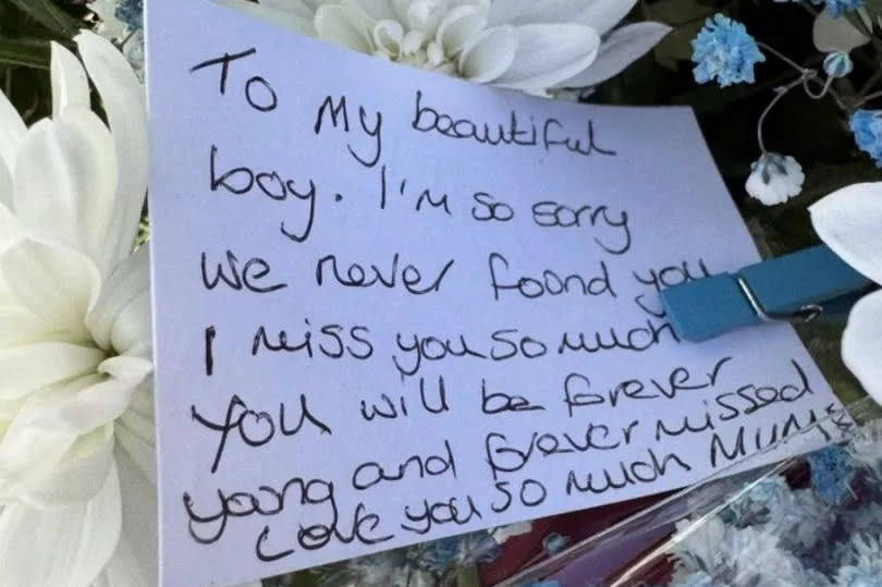 A heartfelt message had also been left by his mum, Debbie -Credit:Jonathan Buckmaster