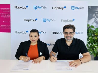 PayTabs and FlapKap sign a partnership agreement to help UAE-based SMEs scale.  The agreement was signed at the PayTabs offices, before the Seamless Event in Dubai, UAE (PRNewsfoto/PayTabs)