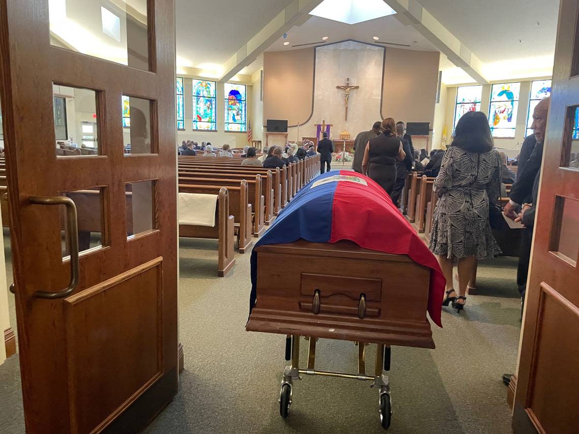 Members of South Florida’s Haitian community as well as others paid their final respects to Haiti’s late prime minister, Gérard Latortue, on Tuesday following his death on Feb. 27, 2023. Latortue was 88.  