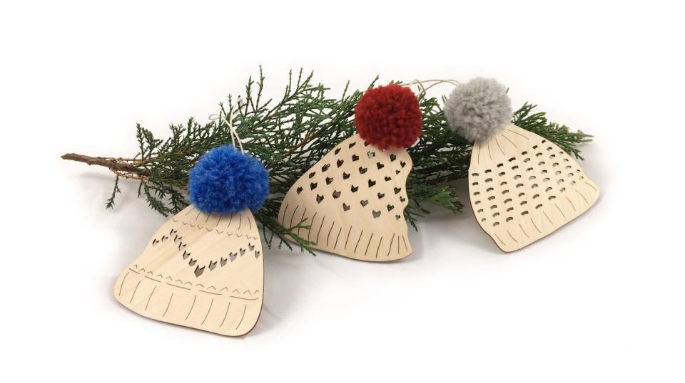 Toque Ornaments, set of 3 by Henry Dry Goods Co, $30. 